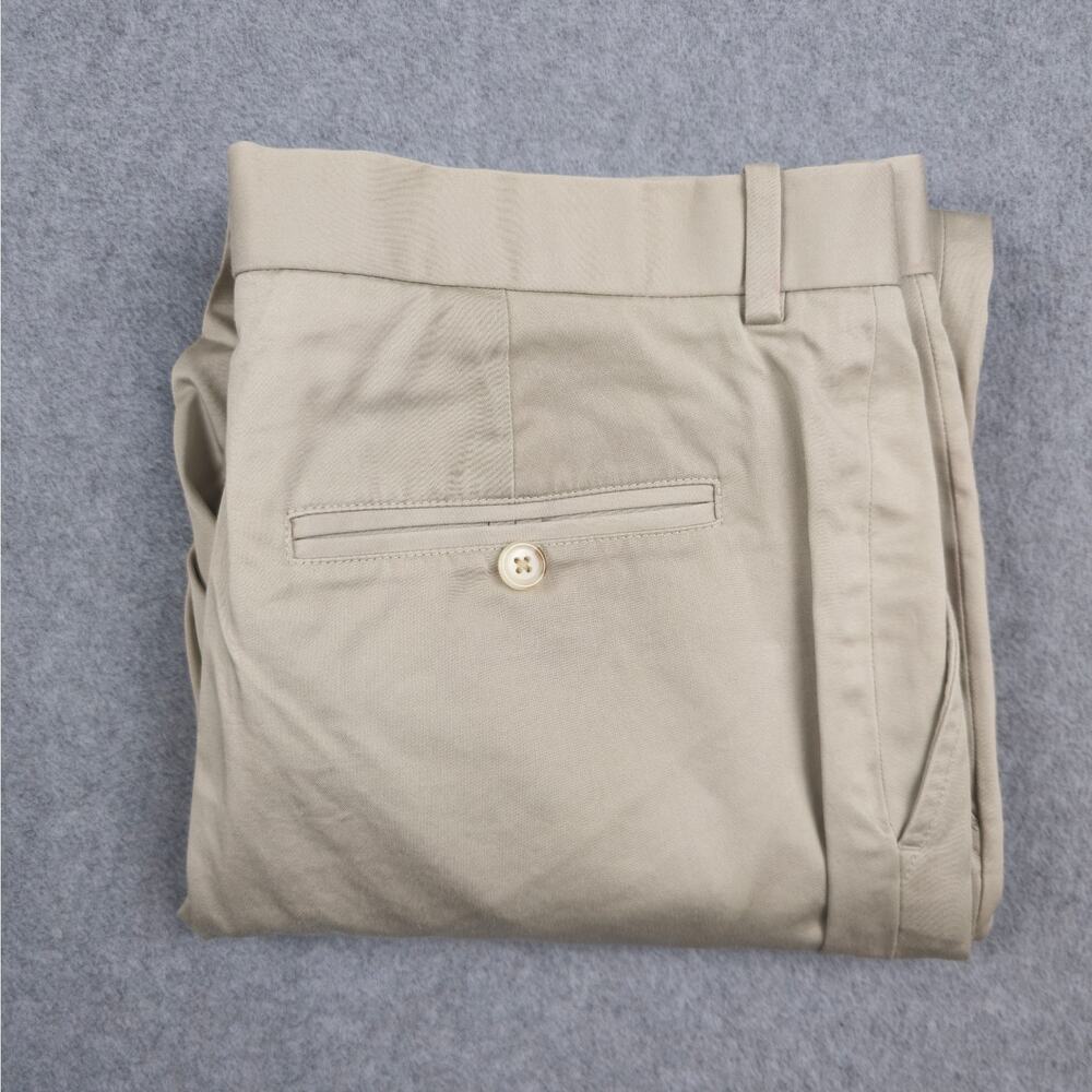 Perry Ellis Mens 32x30 Light Beige City Fit Flat Front Chino Pants